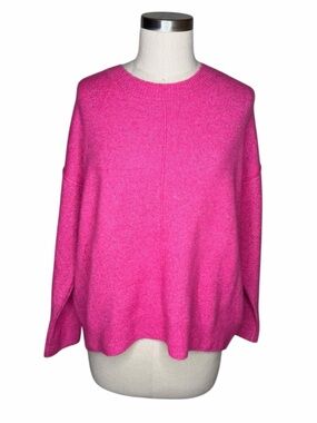 Vince Camuto Hot Pink Fuzzy Ultra Soft Cozy Sweater Women's Size Small Bold Fun